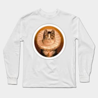 Vintage retro cat. Medieval collar. Long Sleeve T-Shirt